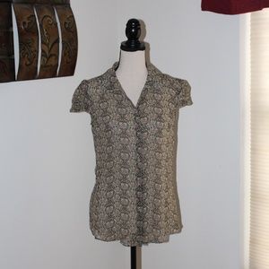 Banana Republic, sheer cap sleeve button down blouse